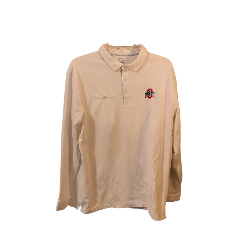 Nike Men’s Ohio State Buckeyes Long Sleeve Polo Shirt Size Large